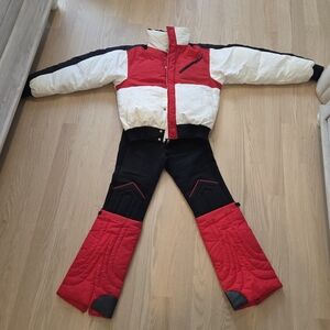Profile By Gottex Red and White Ski Jacket with Black Pants